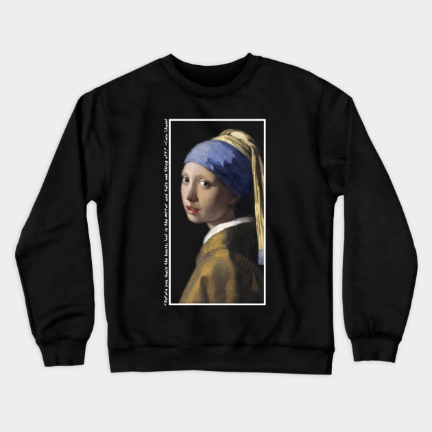 Girl With No Pearl Earring Crewneck Sweatshirt by MinimalFun